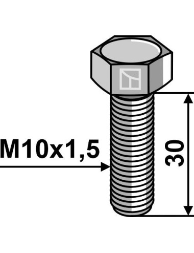 Boulon à tête hexagonale M10 sans écrou