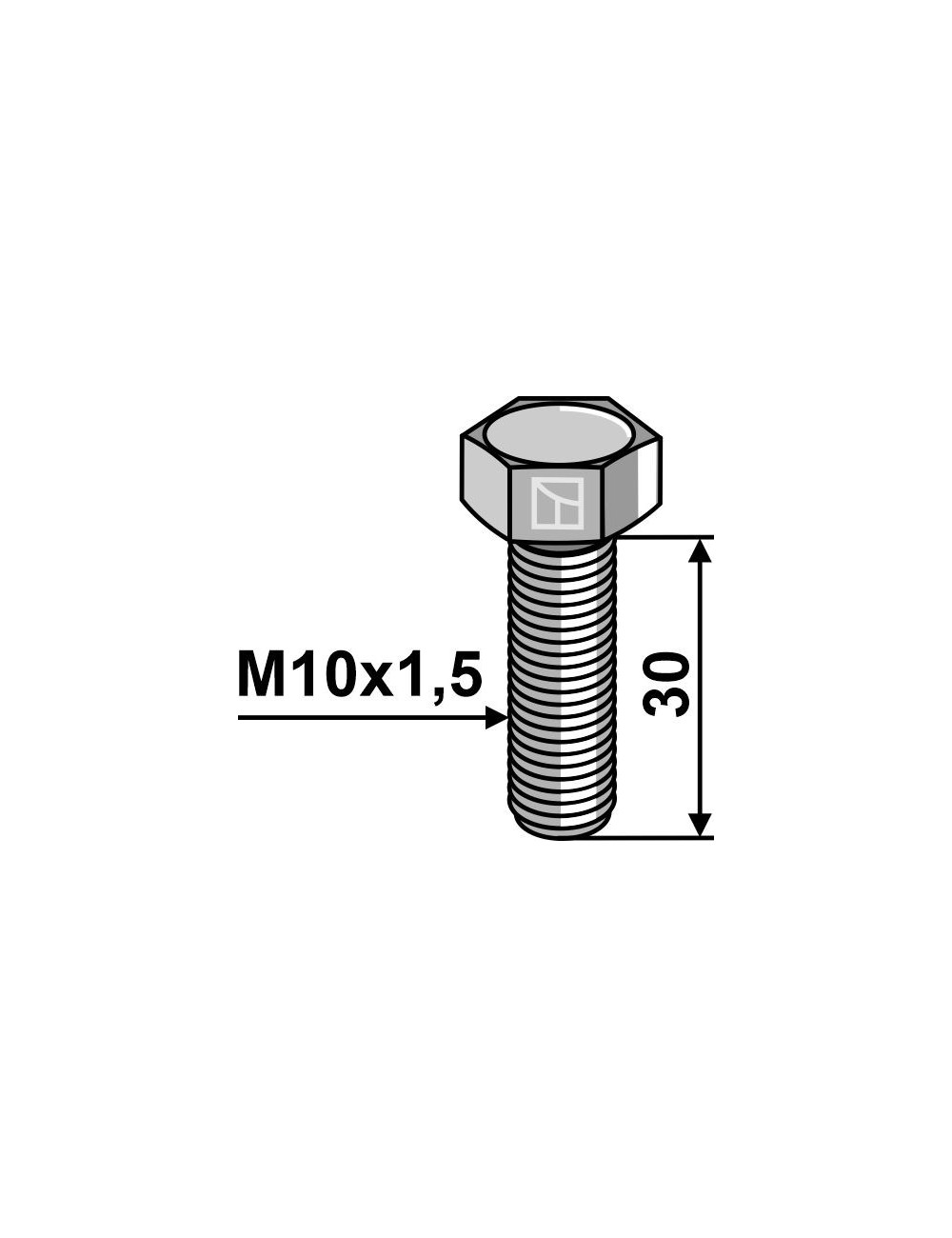 Boulon à tête hexagonale M10 sans écrou