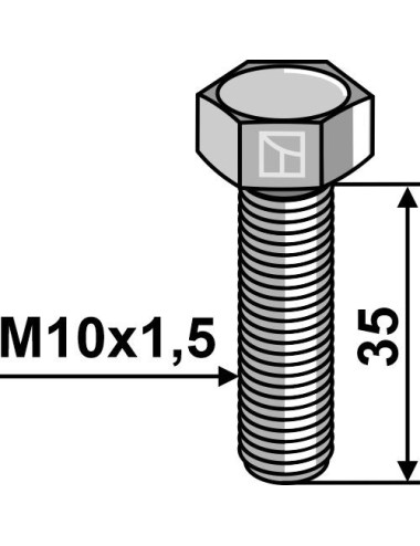Boulon à tête hexagonale M10 sans écrou