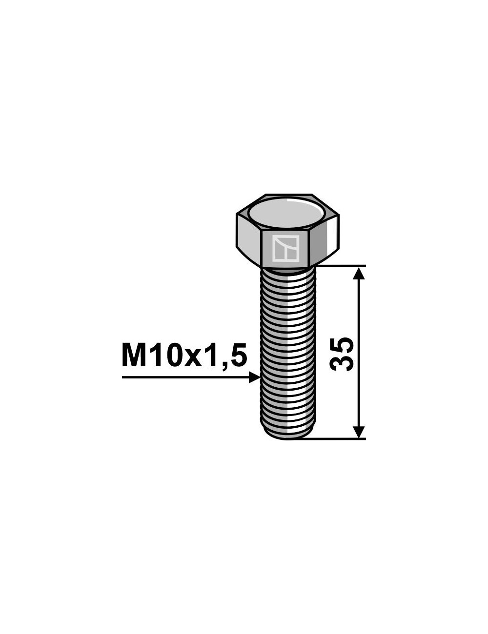 Boulon à tête hexagonale M10 sans écrou