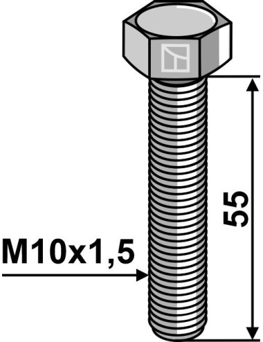 Boulon à tête hexagonale M10 sans écrou