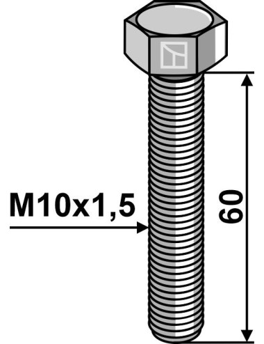 Boulon à tête hexagonale M10 sans écrou