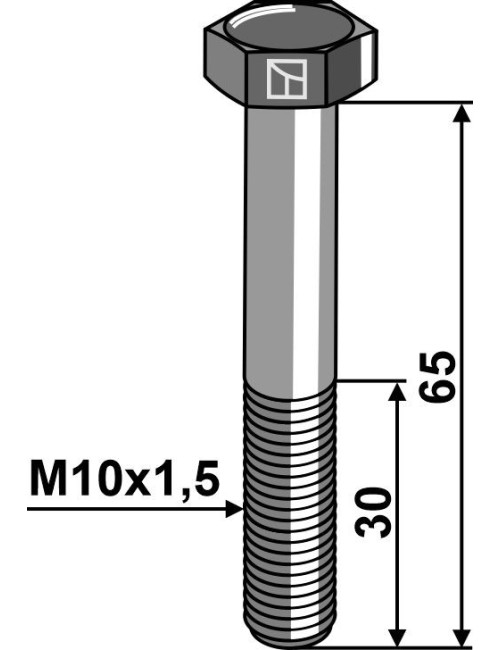 Boulon à tête hexagonale M10 sans écrou