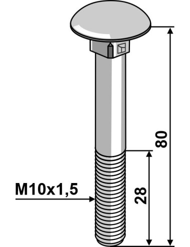 Boulon M10x1,5 galvanisé