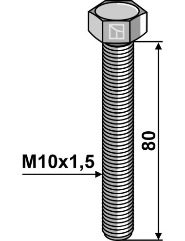 Boulon à tête hexagonale M10 sans écrou