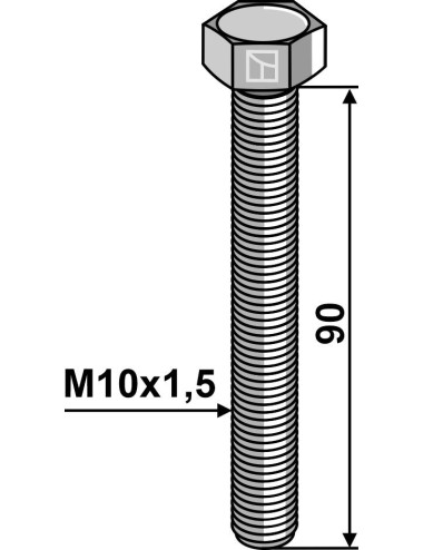 Boulon à tête hexagonale M10 sans écrou