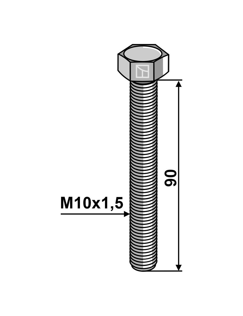 Boulon à tête hexagonale M10 sans écrou