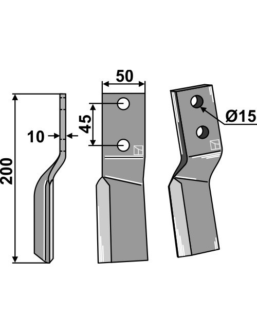 Dent rotative - modèle gauche