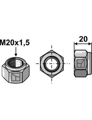 Écrou hexagonal à freinage...